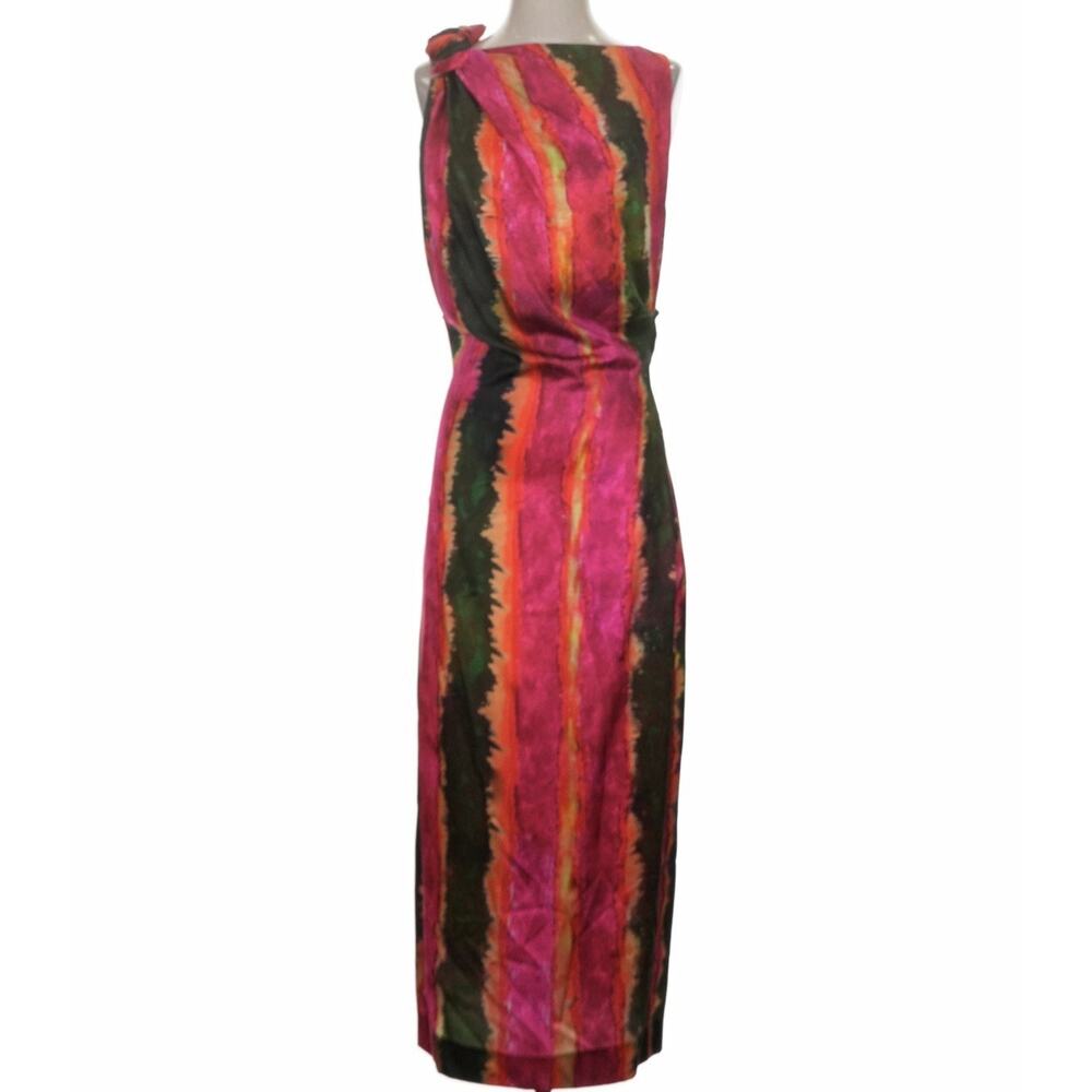 Women’s Amir Taghi Long Maxi Dress Pink Green Size 4